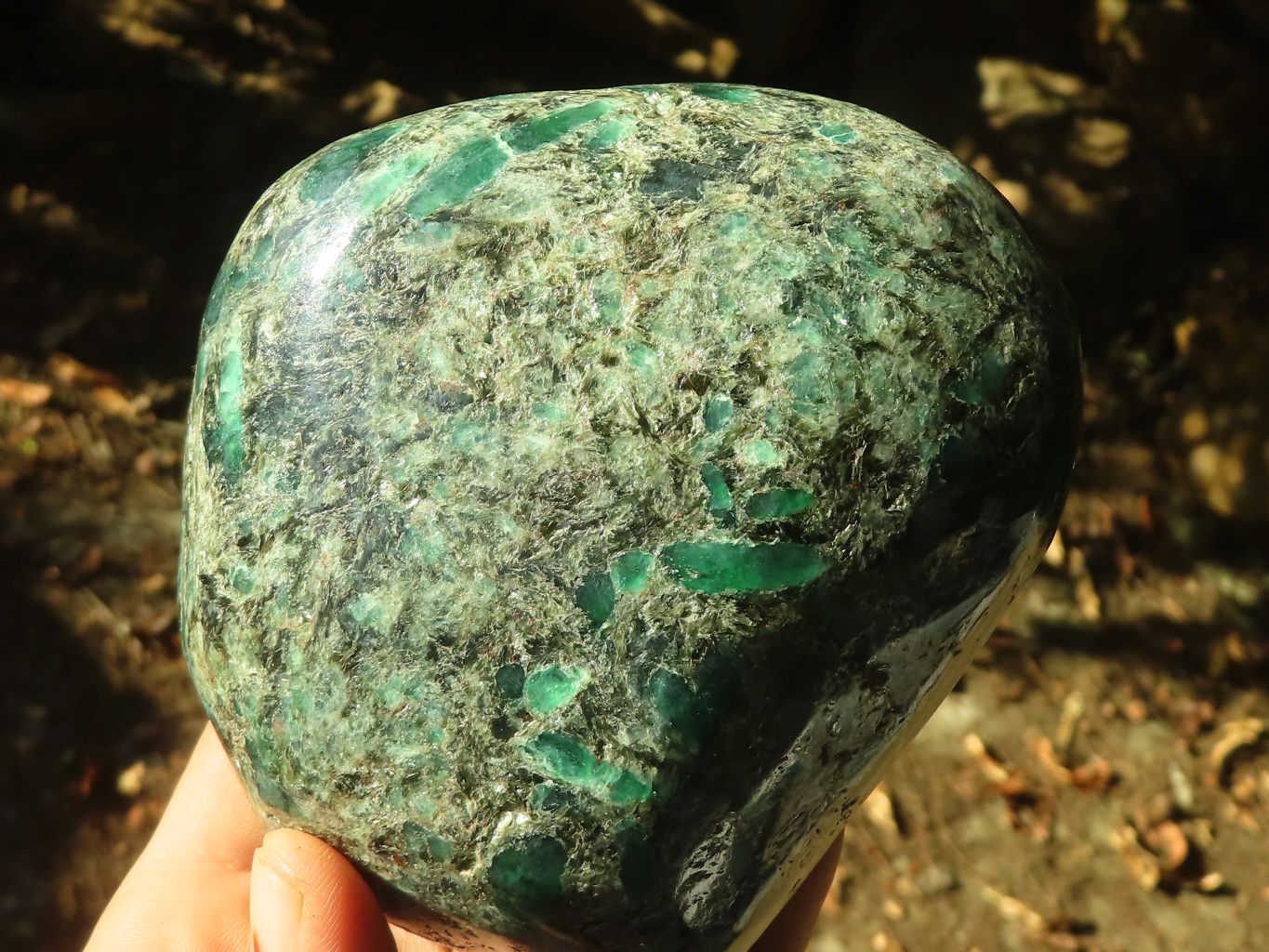 Polished Rare Emerald In Matrix Standing Free Form x 1 From Sandawana, Zimbabwe - Toprock Gemstones and Minerals 