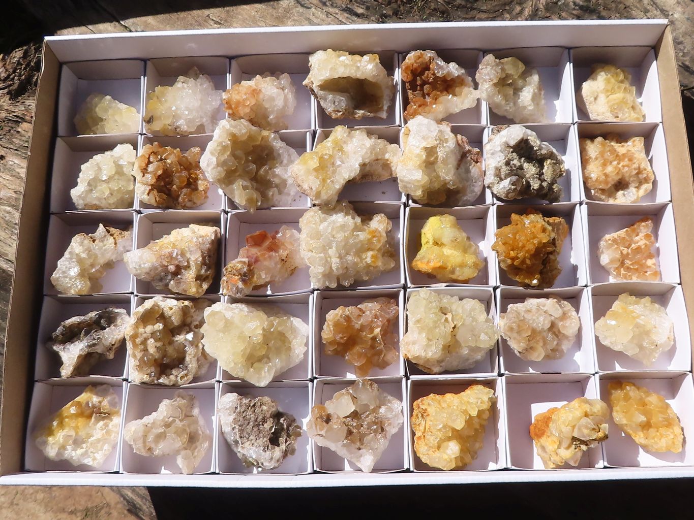 Natural Small Golden Lemonite / Limonite Quartz Clusters  x 35 From Zambia - Toprock Gemstones and Minerals 