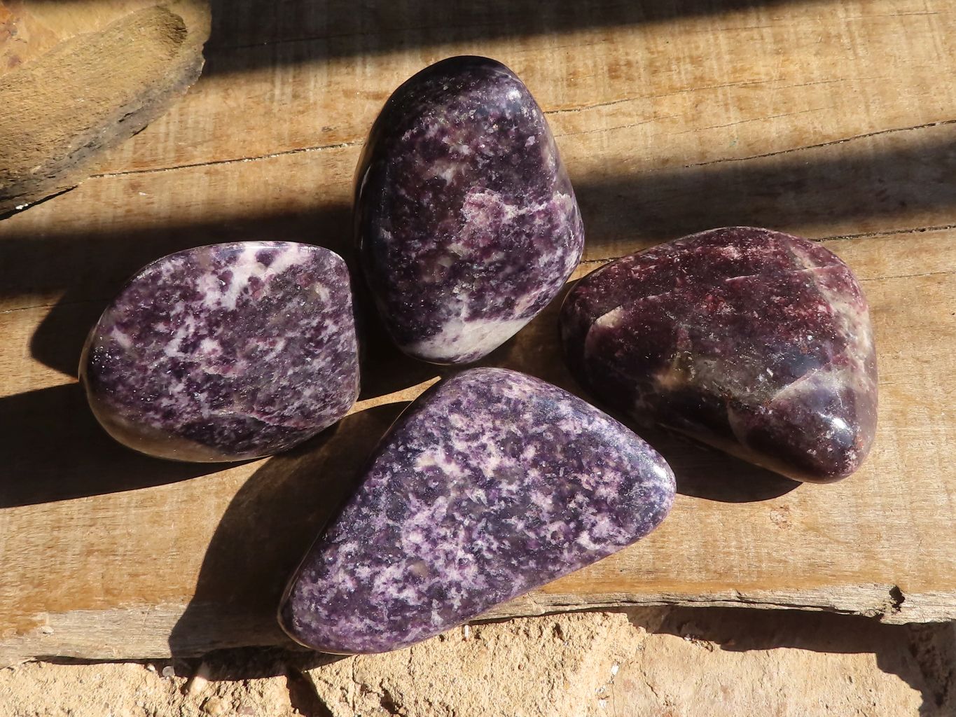 Polished  Purple Lepidolite Free Forms  x 4 From Zimbabwe - Toprock Gemstones and Minerals 