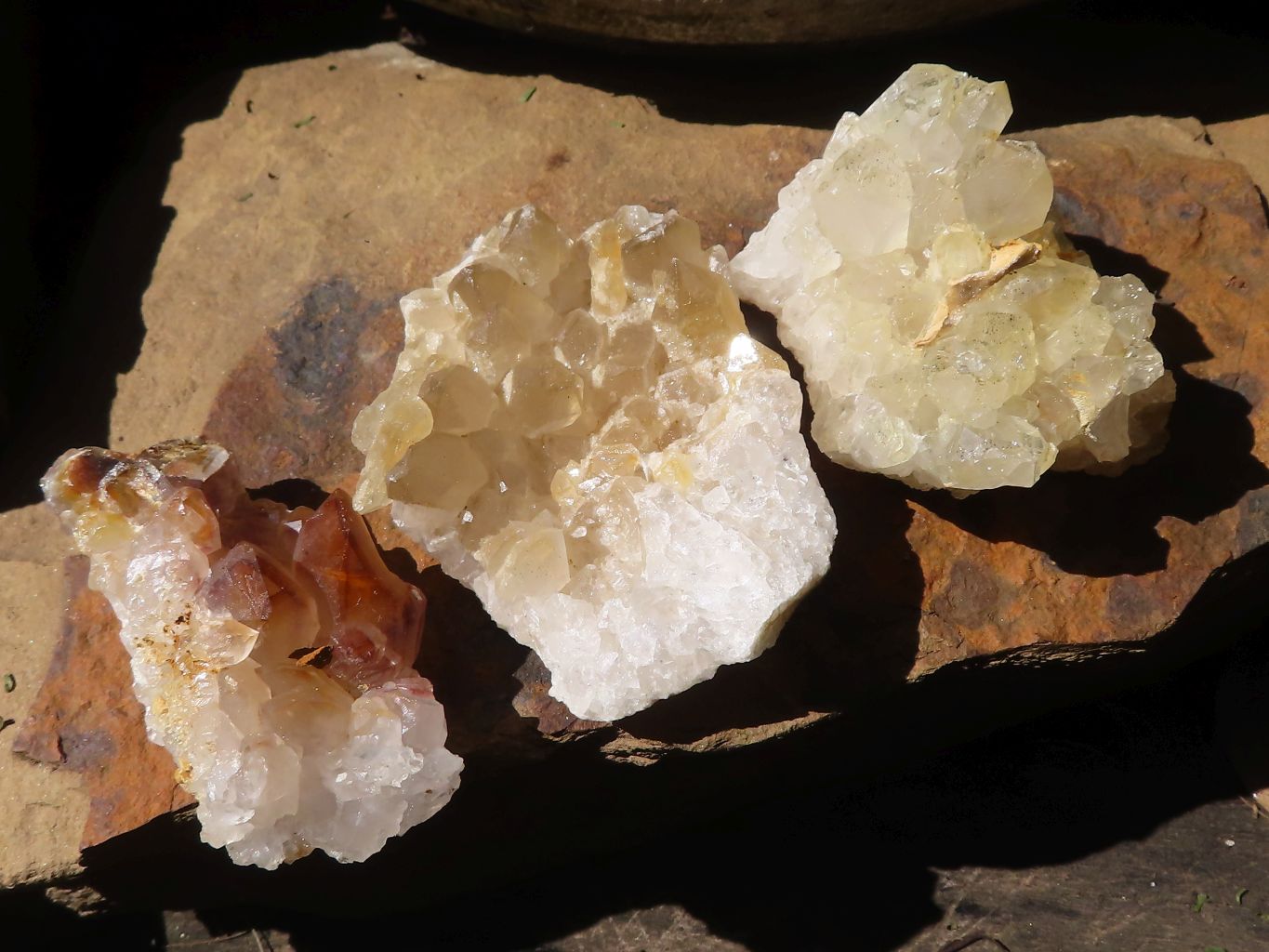 Natural Small Golden Lemonite / Limonite Quartz Clusters  x 35 From Zambia - Toprock Gemstones and Minerals 