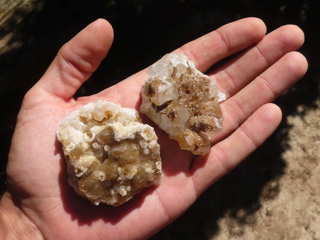 Natural Small Golden Lemonite / Limonite Quartz Clusters  x 35 From Zambia - Toprock Gemstones and Minerals 