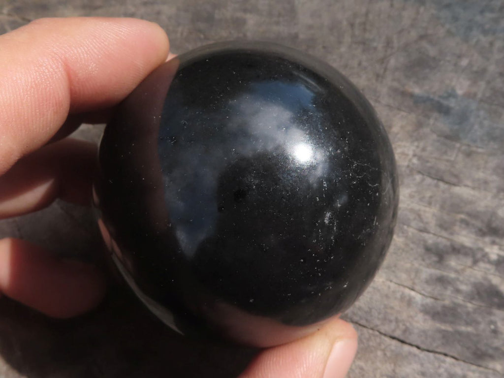 Polished Black Basalt Spheres (Heat Stable for therapy)  x 6 From Madagascar - TopRock