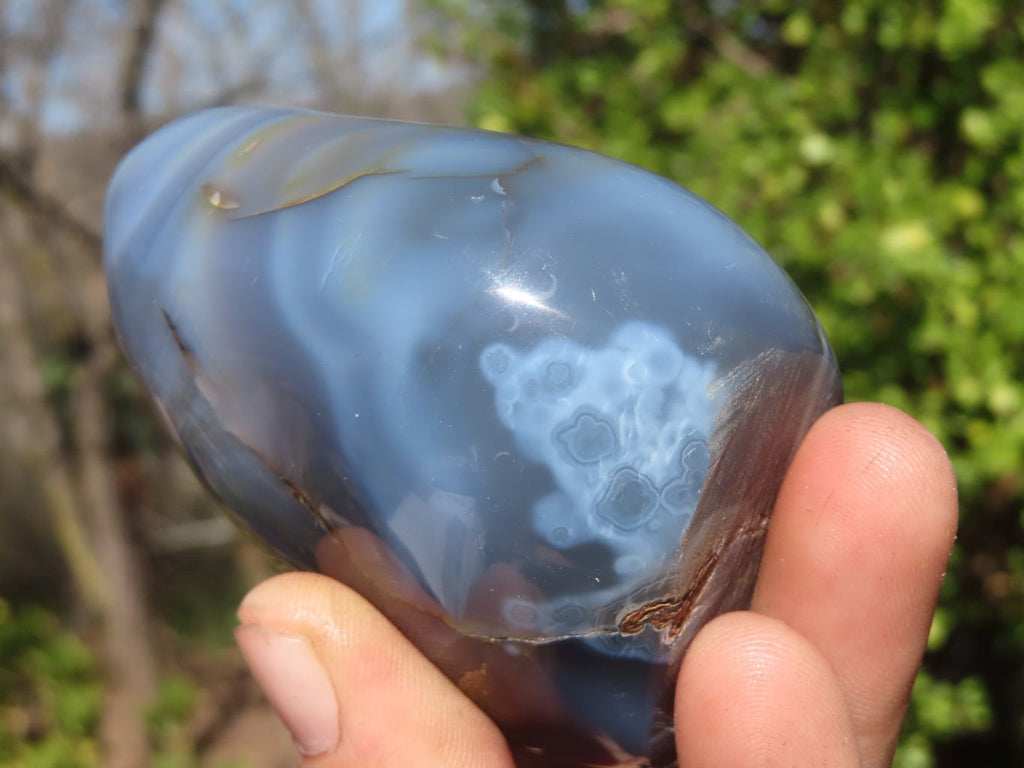 Polished Agate Standing Free Forms x 6 From West Coast, Madagascar - Toprock Gemstones and Minerals 