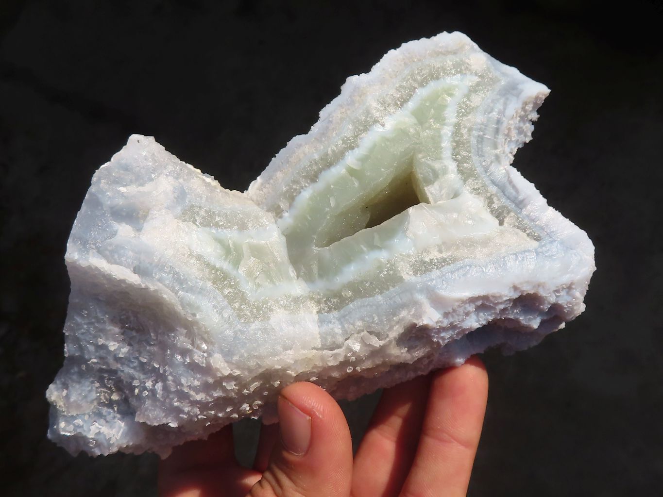 Natural Etched Blue Chalcedony Specimens  x 3 From Nsanje, Malawi - Toprock Gemstones and Minerals 