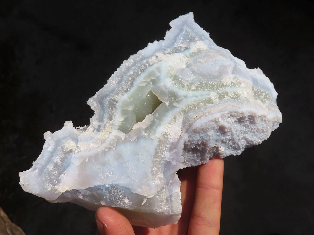 Natural Etched Blue Chalcedony Specimens  x 3 From Nsanje, Malawi - Toprock Gemstones and Minerals 