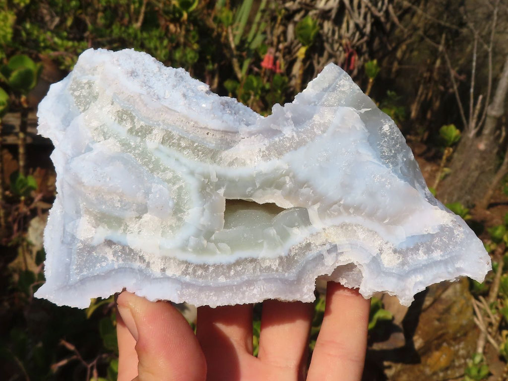 Natural Etched Blue Chalcedony Specimens  x 3 From Nsanje, Malawi - Toprock Gemstones and Minerals 