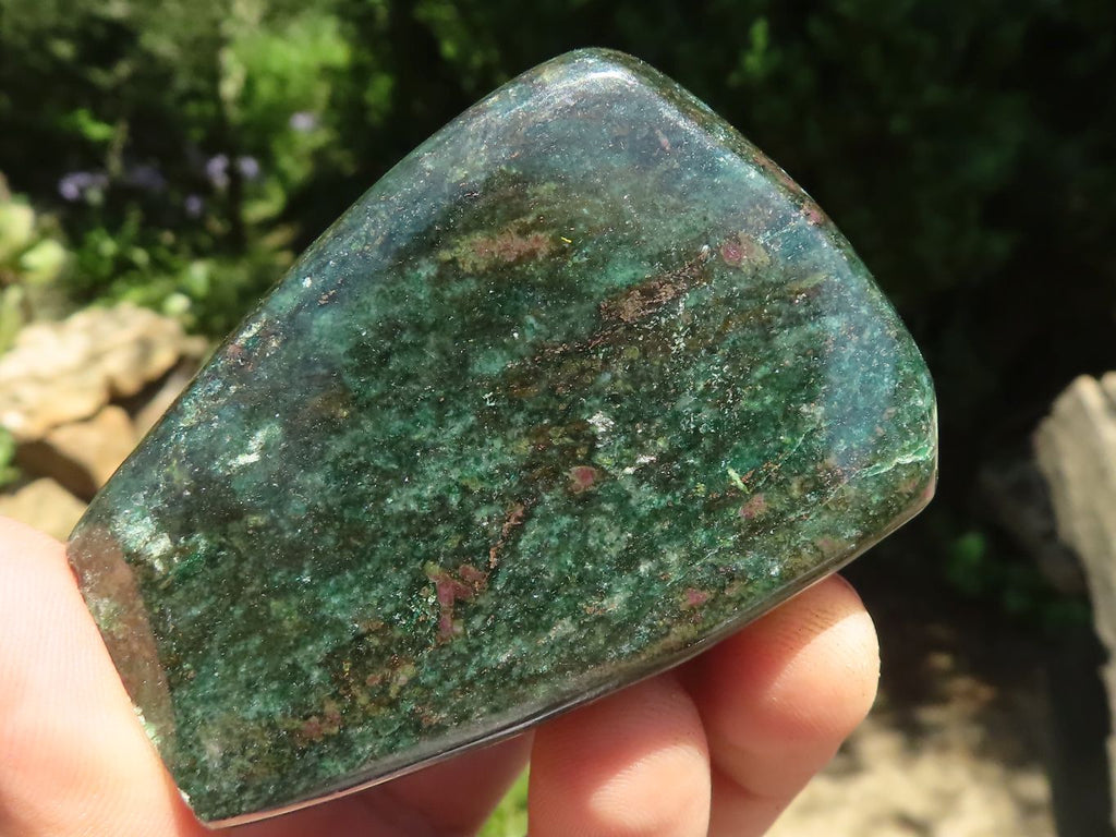 Polished Rare Fluorescent Ruby Verdite Standing Free Forms  x 4 From Zimbabwe - TopRock