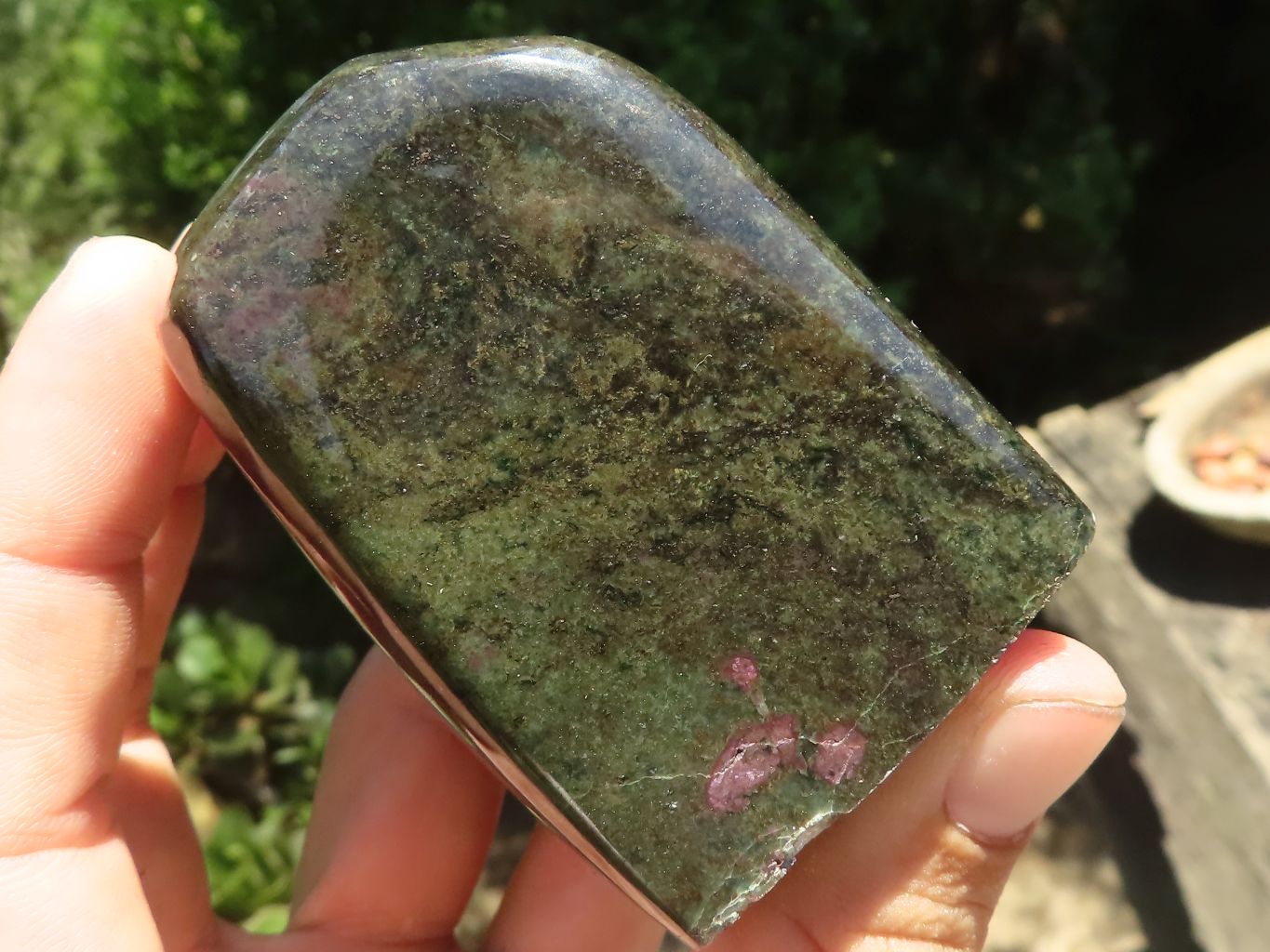 Polished Rare Fluorescent Ruby Verdite Standing Free Forms  x 4 From Zimbabwe - TopRock