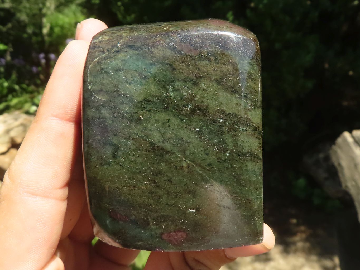 Polished Rare Fluorescent Ruby Verdite Standing Free Forms  x 4 From Zimbabwe - TopRock