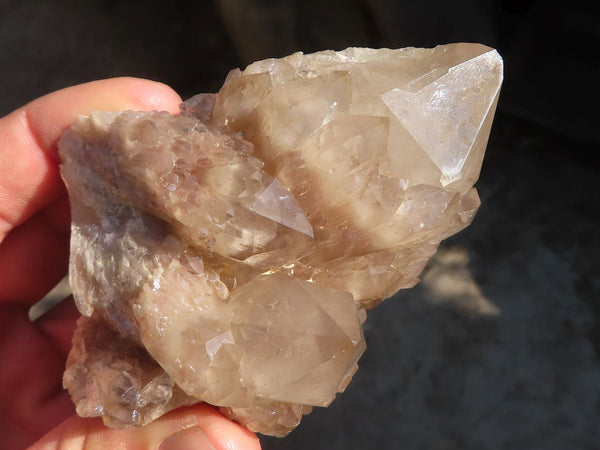 Natural Cascading Smokey Quartz Clusters x 6 From Luena, Congo - Toprock Gemstones and Minerals 