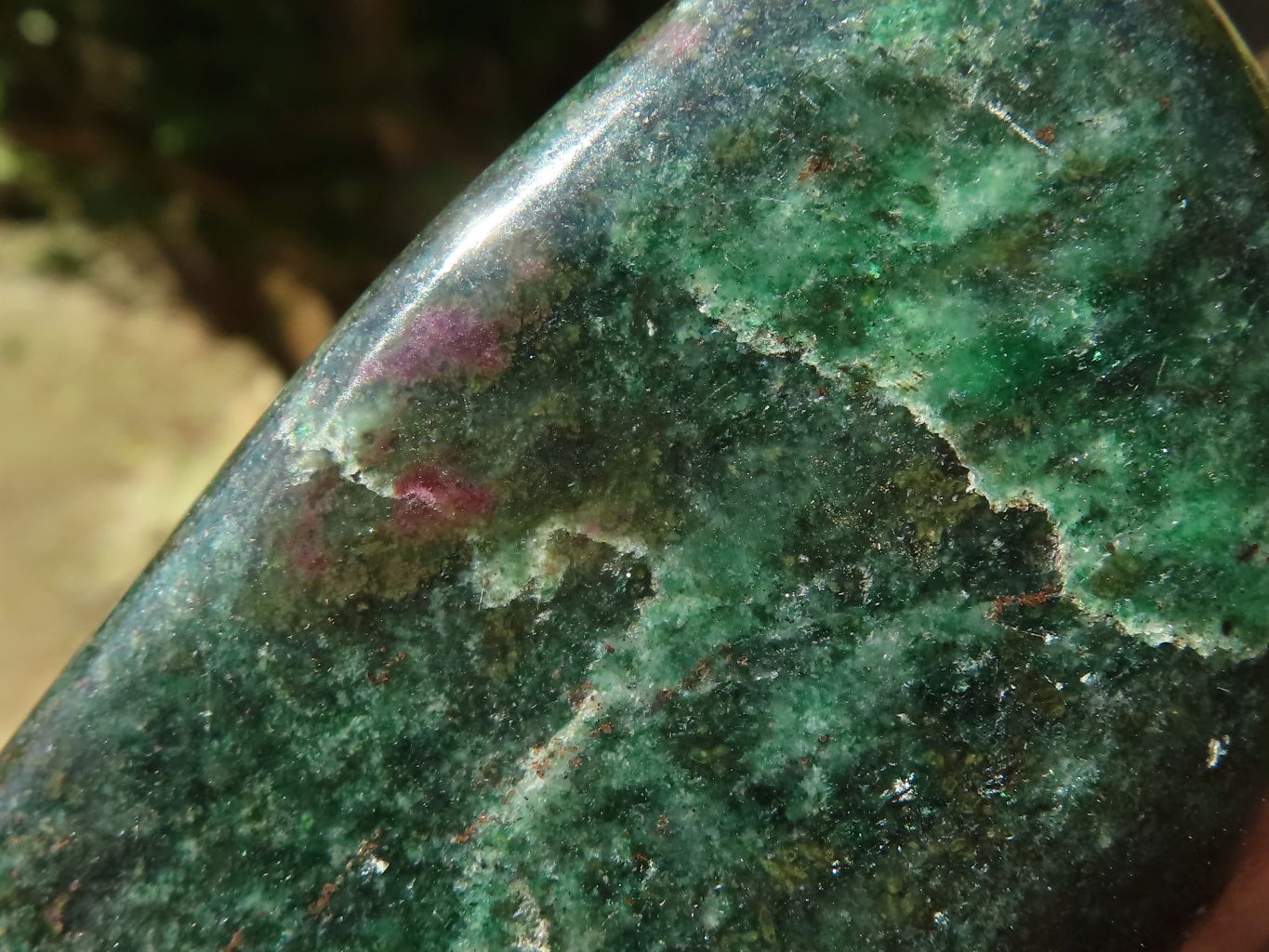 Polished Rare Fluorescent Ruby Verdite Standing Free Forms  x 4 From Zimbabwe - TopRock