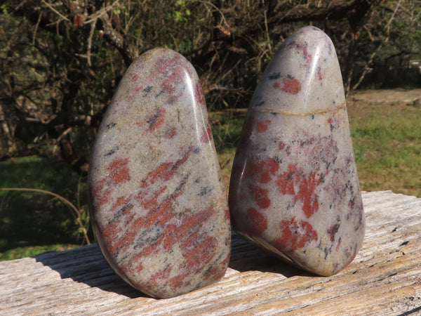 Polished Beautiful Rare Copper Sunstone Standing Free Forms  x 2 From Madagascar - TopRock