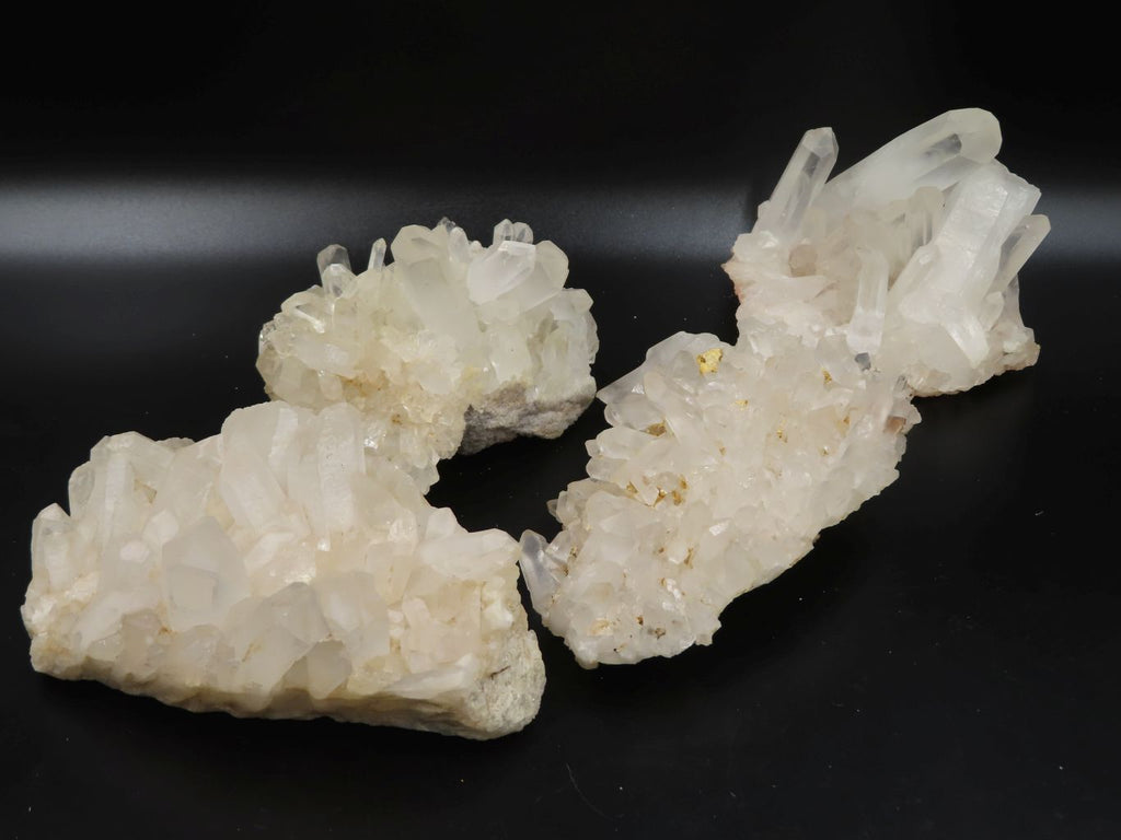 Natural Lovely Medium Sized Semi Optic Quartz Cluster Specimens x 4 From Madagascar - TopRock