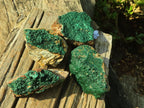 Natural Micro Botryoidal Crystalline Malachite Specimens  x 4 From Kolwezi, Congo - Toprock Gemstones and Minerals 