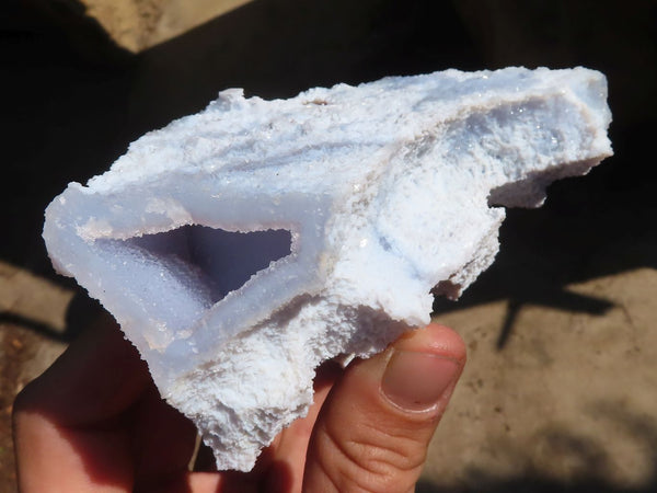 Natural Etched Blue Chalcedony Specimens  x 6 From Nsanje, Malawi - Toprock Gemstones and Minerals 