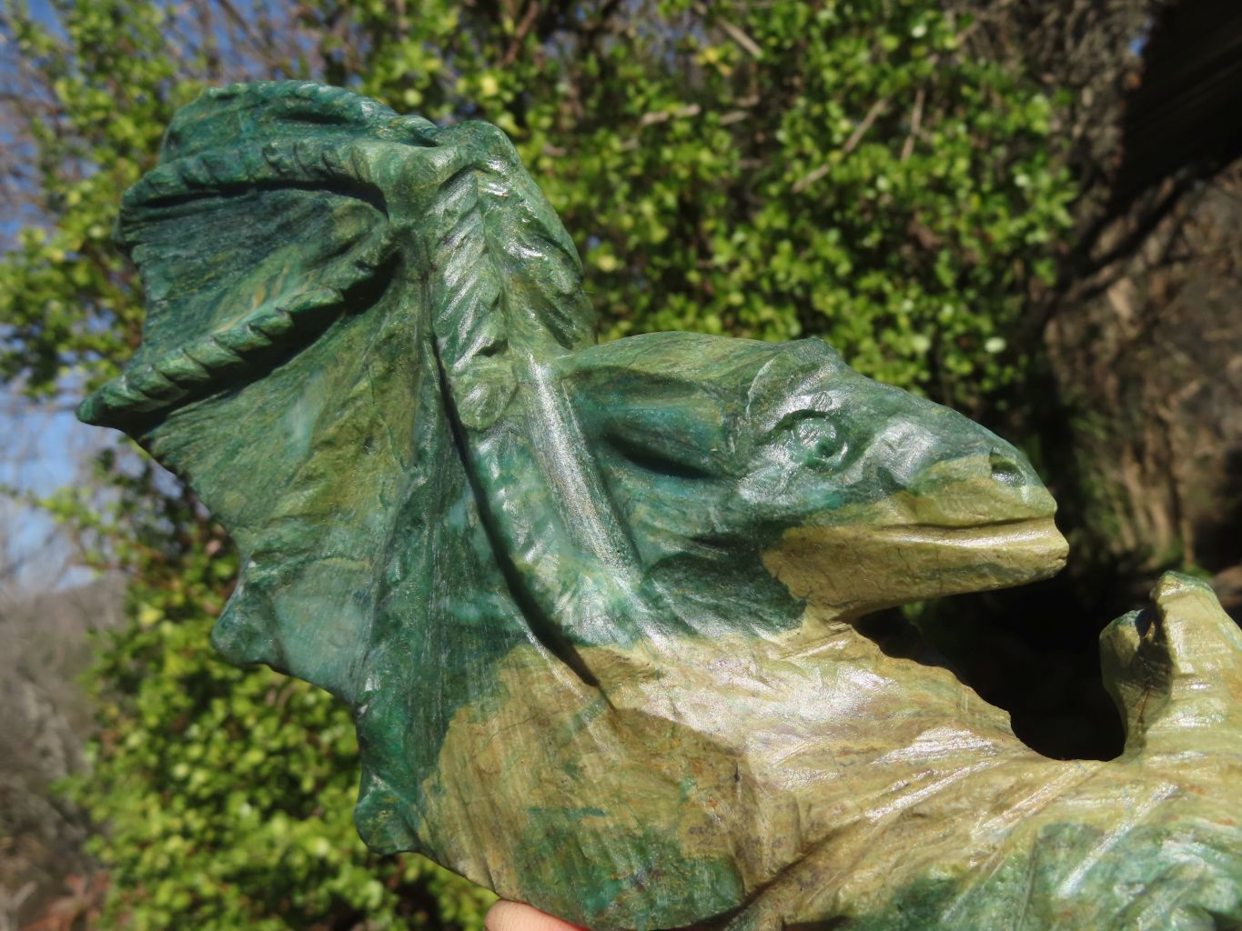 Polished Green Verdite Dragon Carving  x 1 From Zimbabwe - Toprock Gemstones and Minerals 