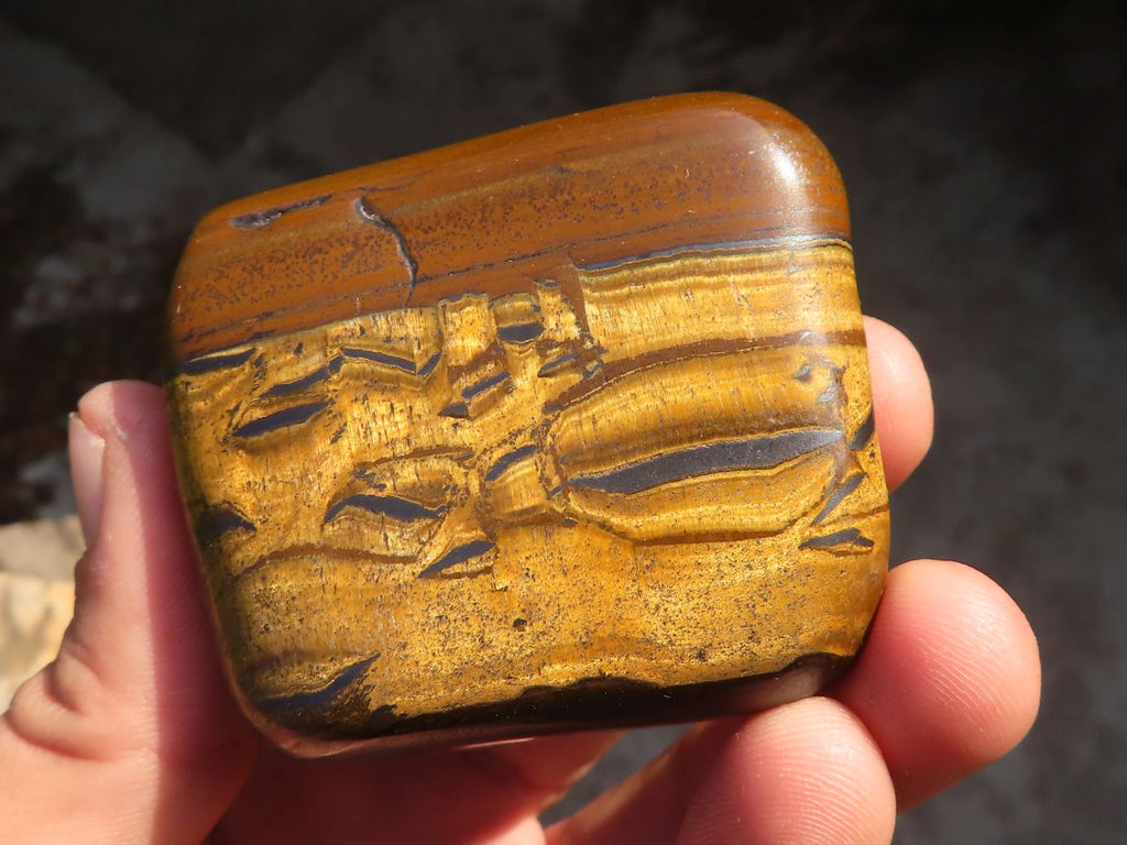 Polished Golden Tigers Eye Free Forms x 6 From Prieska, Northern Cape - Toprock Gemstones and Minerals 