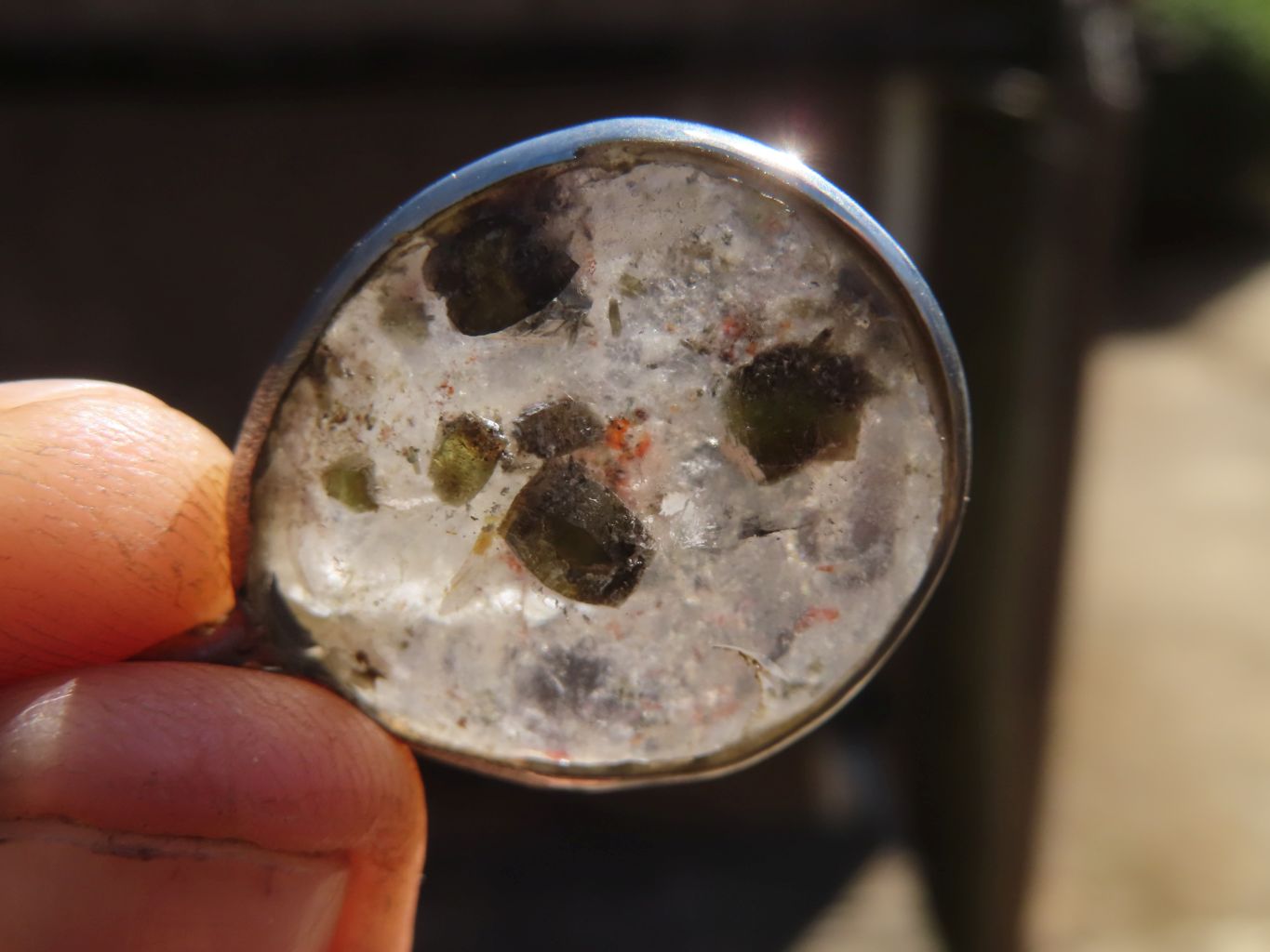 Polished Mixed Stone Pendants Set In Steel  x 12 From Southern Africa - Toprock Gemstones and Minerals 