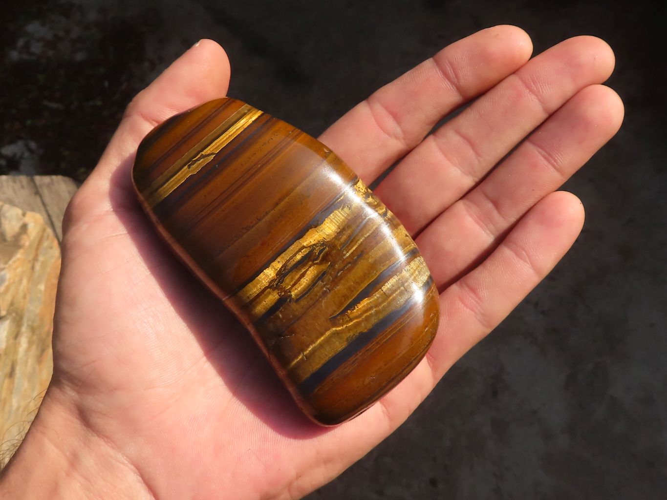 Polished Golden Tigers Eye Free Forms x 6 From Prieska, Northern Cape - Toprock Gemstones and Minerals 