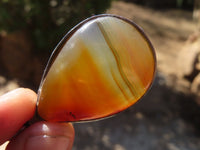 Polished Mixed Stone Pendants Set In Steel  x 12 From Southern Africa