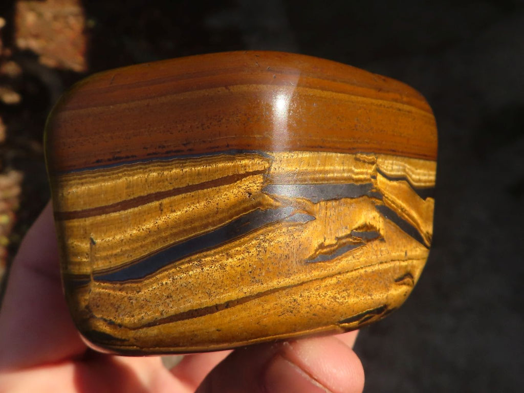 Polished Golden Tigers Eye Free Forms x 6 From Prieska, Northern Cape - Toprock Gemstones and Minerals 