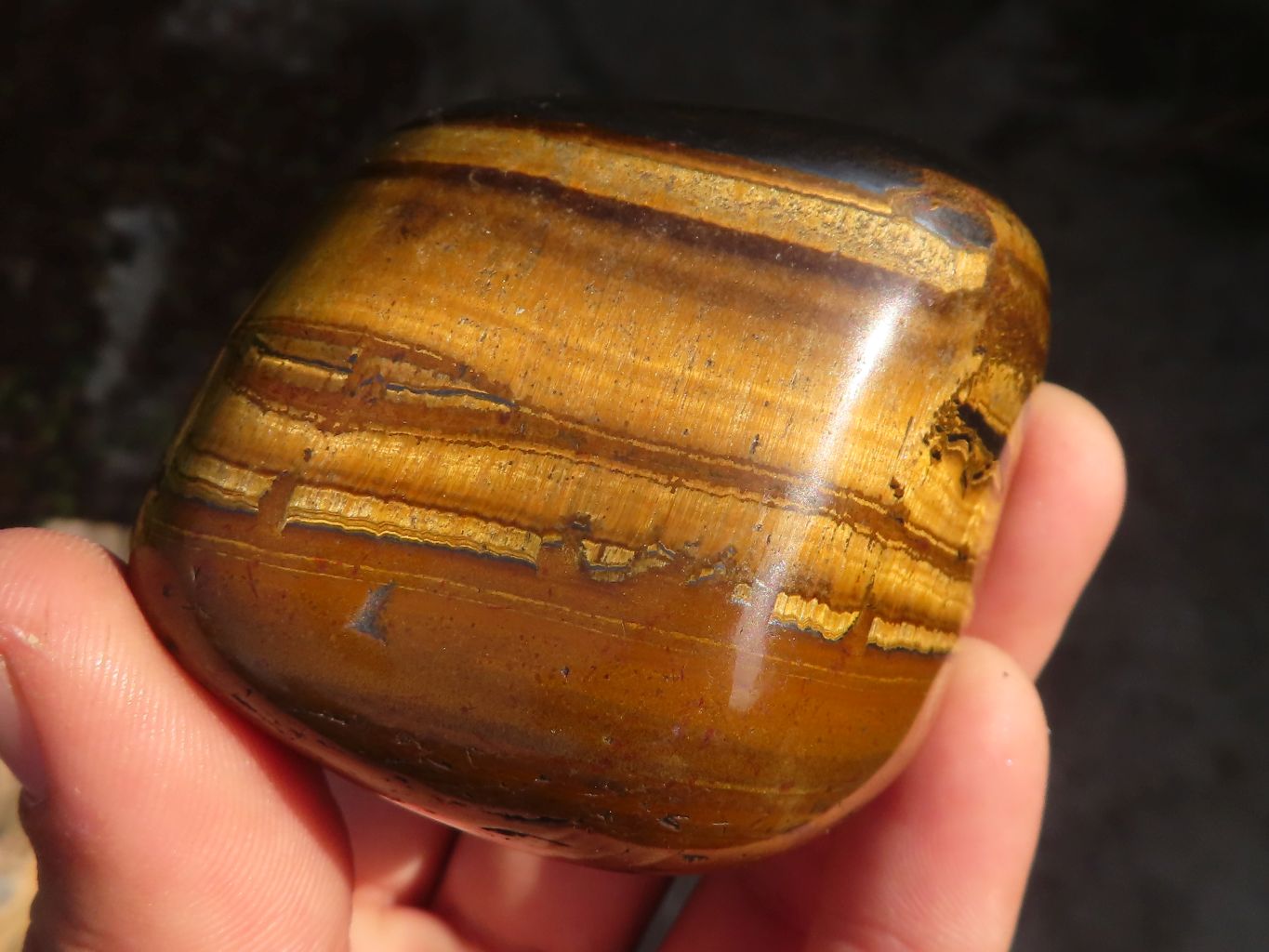 Polished Golden Tigers Eye Free Forms x 6 From Prieska, Northern Cape - Toprock Gemstones and Minerals 