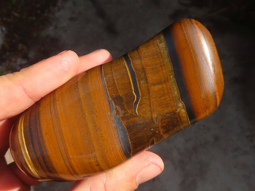 Polished Golden Tigers Eye Free Forms x 6 From Prieska, Northern Cape - Toprock Gemstones and Minerals 