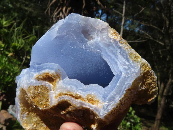 Natural Blue Lace Agate Geode Specimens  x 6 From Malawi - Toprock Gemstones and Minerals 