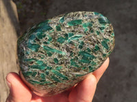 Polished Rare Emerald Mica In Matrix Standing Free Forms x 2 From Mutoko, Zimbabwe - Toprock Gemstones and Minerals 