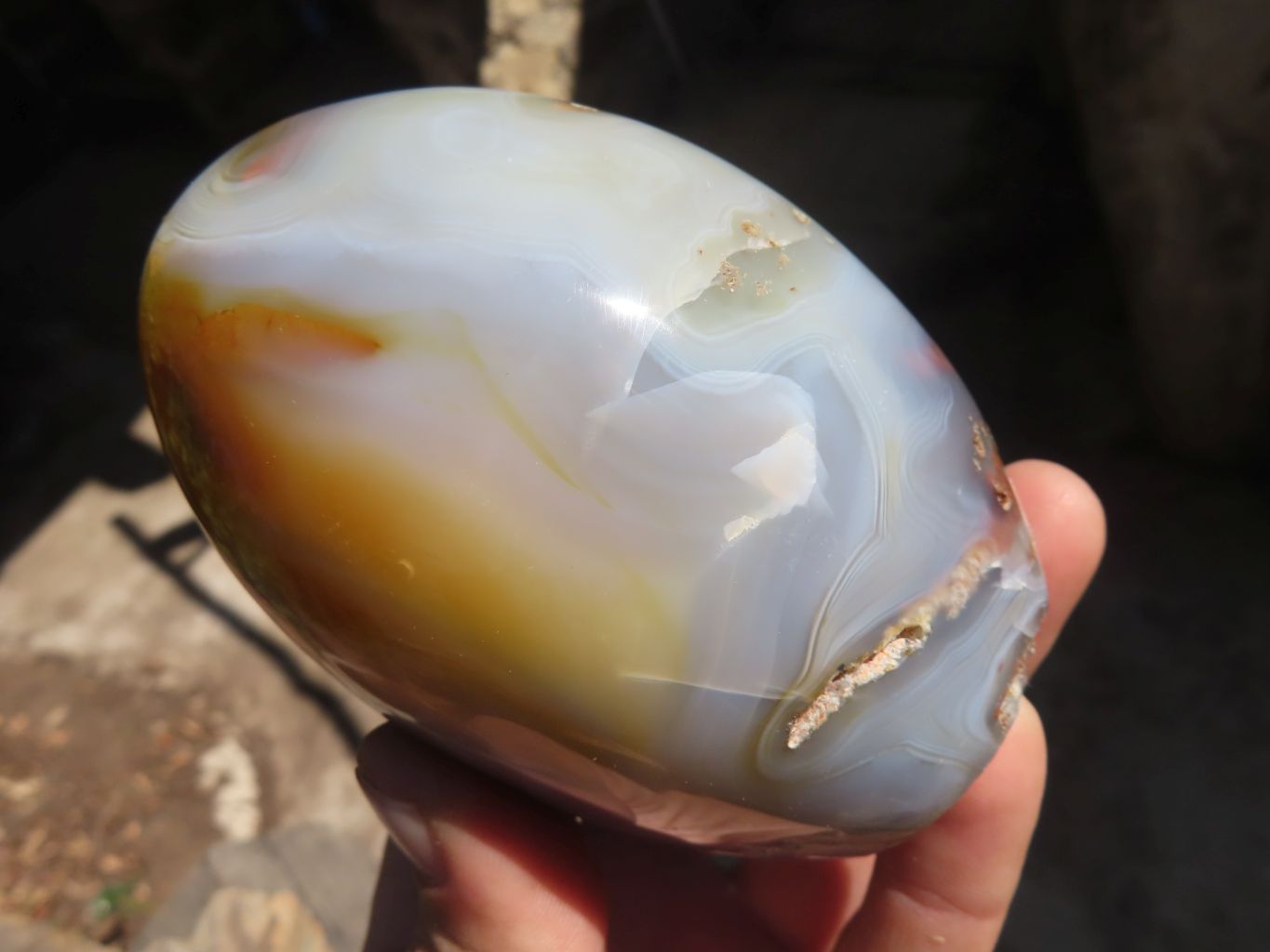 Polished Agate Standing Free Forms x 3 From Madagascar - Toprock Gemstones and Minerals 