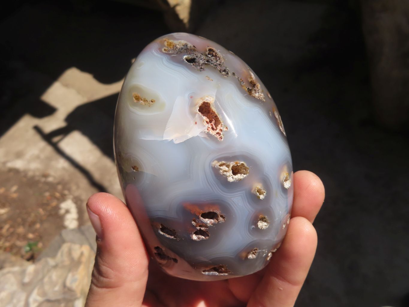Polished Agate Standing Free Forms x 3 From Madagascar - Toprock Gemstones and Minerals 