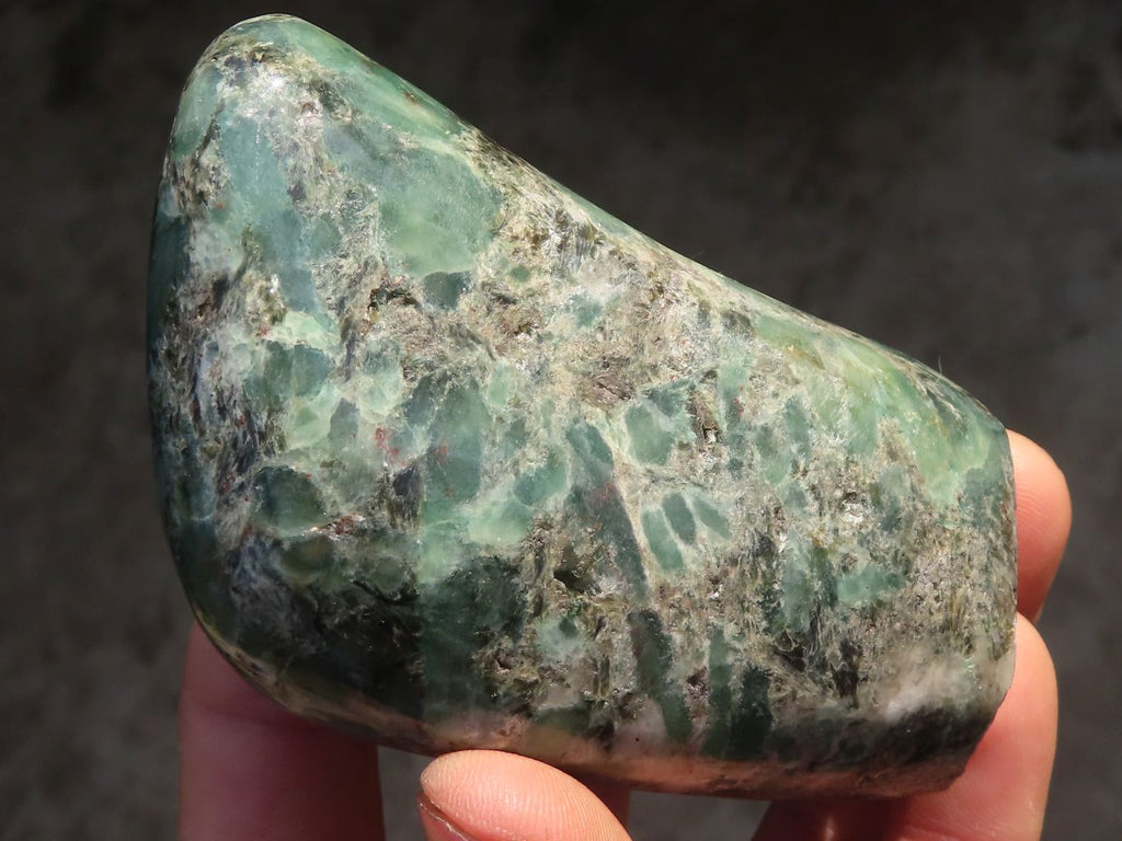 Polished Rare Emerald Mica In Matrix Standing Free Forms x 2 From Mutoko, Zimbabwe - Toprock Gemstones and Minerals 