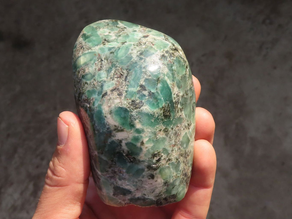 Polished Rare Emerald Mica In Matrix Standing Free Forms x 2 From Mutoko, Zimbabwe - Toprock Gemstones and Minerals 
