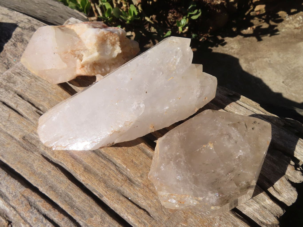 Natural Clear Quartz Crystal Specimens x 3 From Zambia - Toprock Gemstones and Minerals 