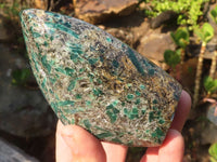 Polished Rare Emerald Mica In Matrix Standing Free Forms x 2 From Mutoko, Zimbabwe - Toprock Gemstones and Minerals 