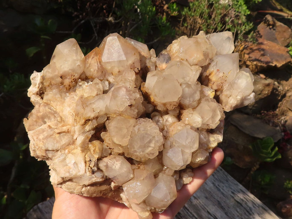 Natural Cascading White Phantom Smokey Quartz Cluster x 1 From Luena, Congo - Toprock Gemstones and Minerals 