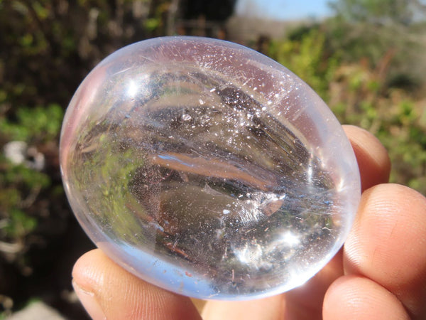 Polished Clear Quartz Crystal Galet / Palm Stones x 12 From Madagascar - Toprock Gemstones and Minerals 
