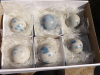Polished Blue Spotted Spinel Quartz Spheres x 6 From Madagascar - Toprock Gemstones and Minerals 