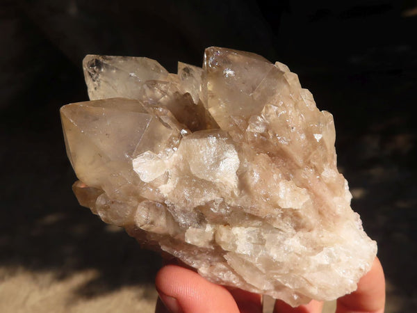 Natural Cascading White Phantom Smokey Quartz Clusters  x 6 From Luena, Congo