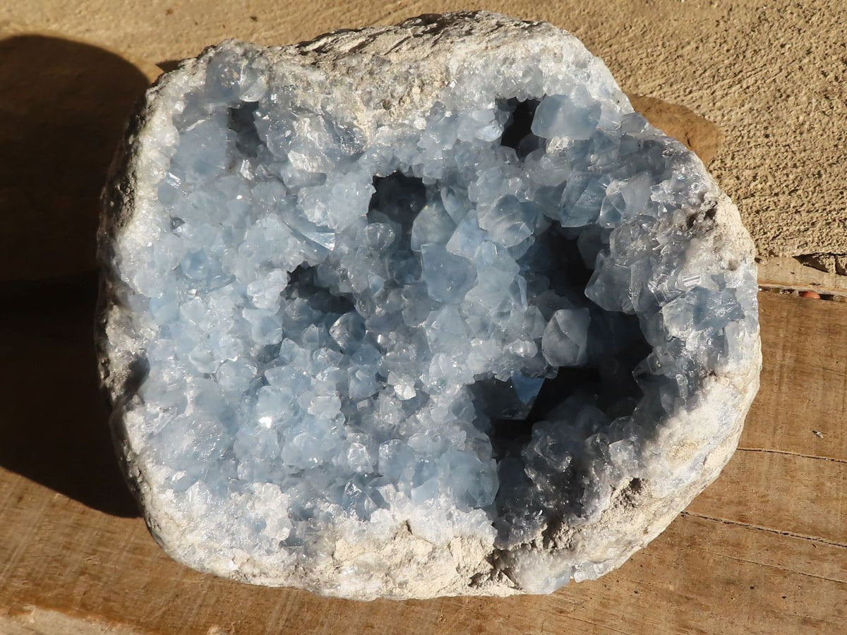 Natural Blue Celestite Geode Specimen x 1 From Sakoany, Madagascar - Toprock Gemstones and Minerals 