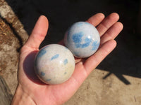 Polished Blue Spotted Spinel Quartz Spheres x 6 From Madagascar - Toprock Gemstones and Minerals 