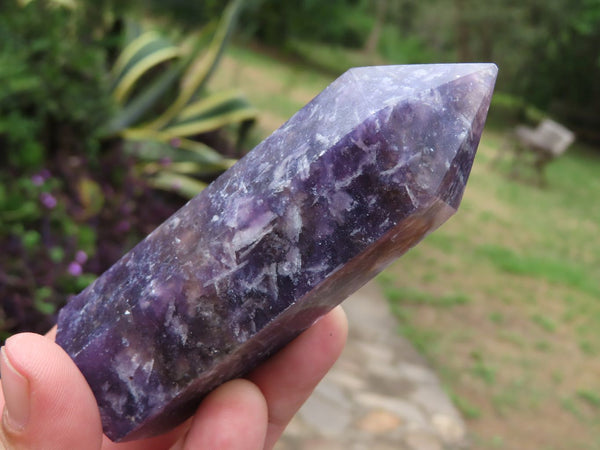 Polished Dark Purple Lepidolite Crystal Points x 6 From Madagascar - TopRock