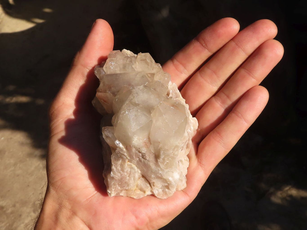 Natural Cascading White Phantom Smokey Quartz Clusters  x 6 From Luena, Congo - Toprock Gemstones and Minerals 