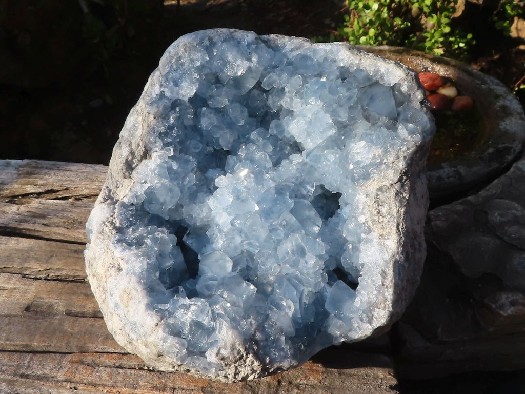 Natural Blue Celestite Geode Specimen x 1 From Sakoany, Madagascar - Toprock Gemstones and Minerals 