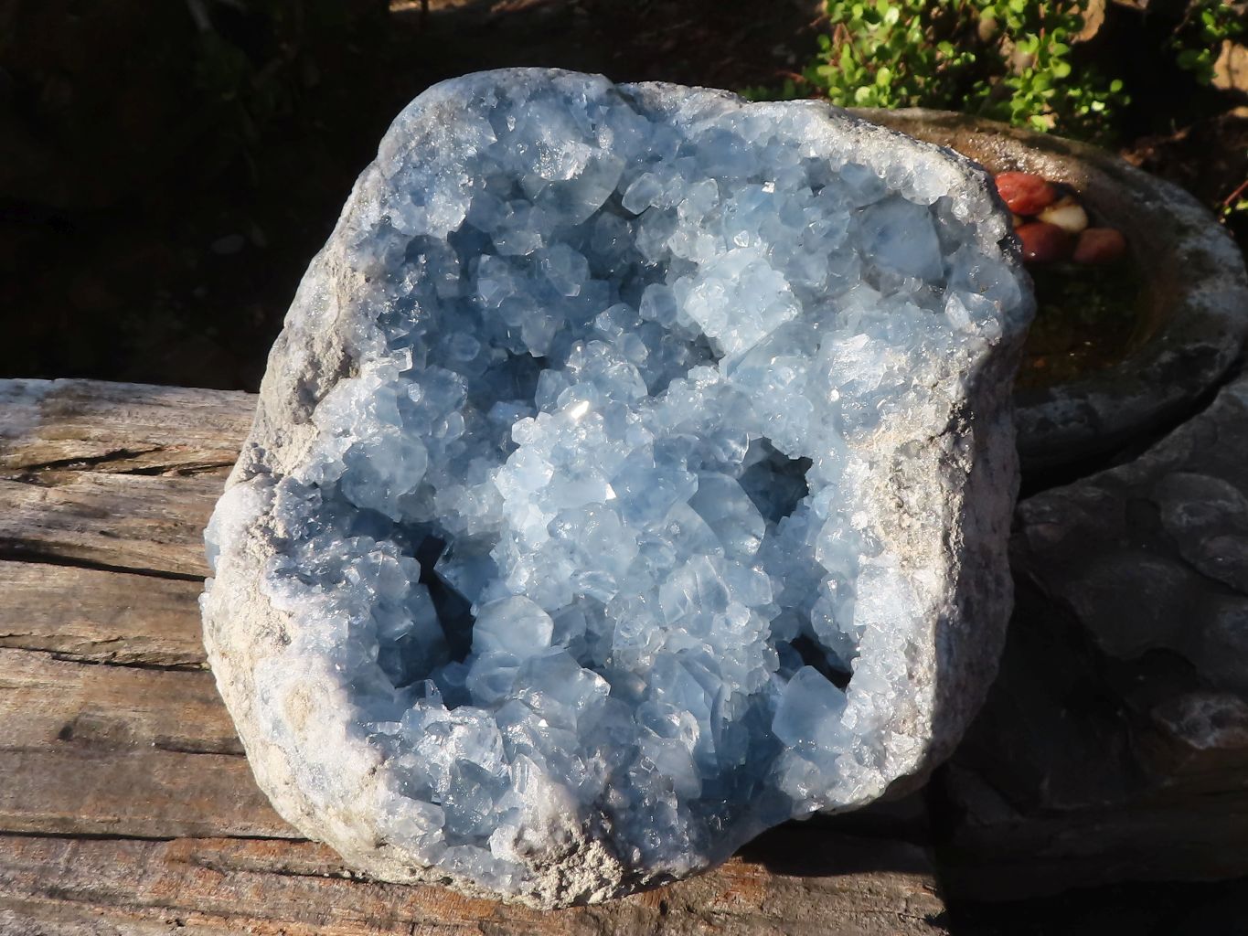 Natural Blue Celestite Geode Specimen x 1 From Sakoany, Madagascar - Toprock Gemstones and Minerals 