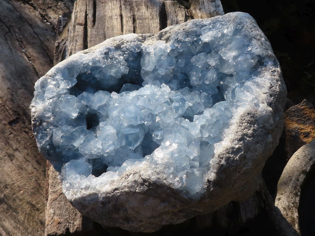 Natural Blue Celestite Geode Specimen x 1 From Sakoany, Madagascar - Toprock Gemstones and Minerals 