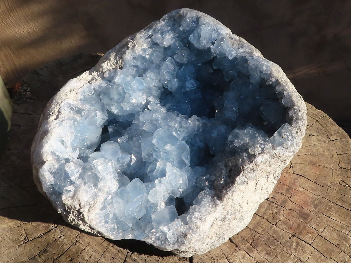 Natural Blue Celestite Geode Specimen x 1 From Sakoany, Madagascar - Toprock Gemstones and Minerals 
