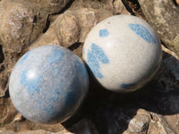 Polished Blue Spotted Spinel Quartz Spheres x 6 From Madagascar - Toprock Gemstones and Minerals 