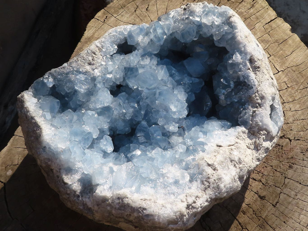 Natural Blue Celestite Geode Specimen x 1 From Sakoany, Madagascar - Toprock Gemstones and Minerals 