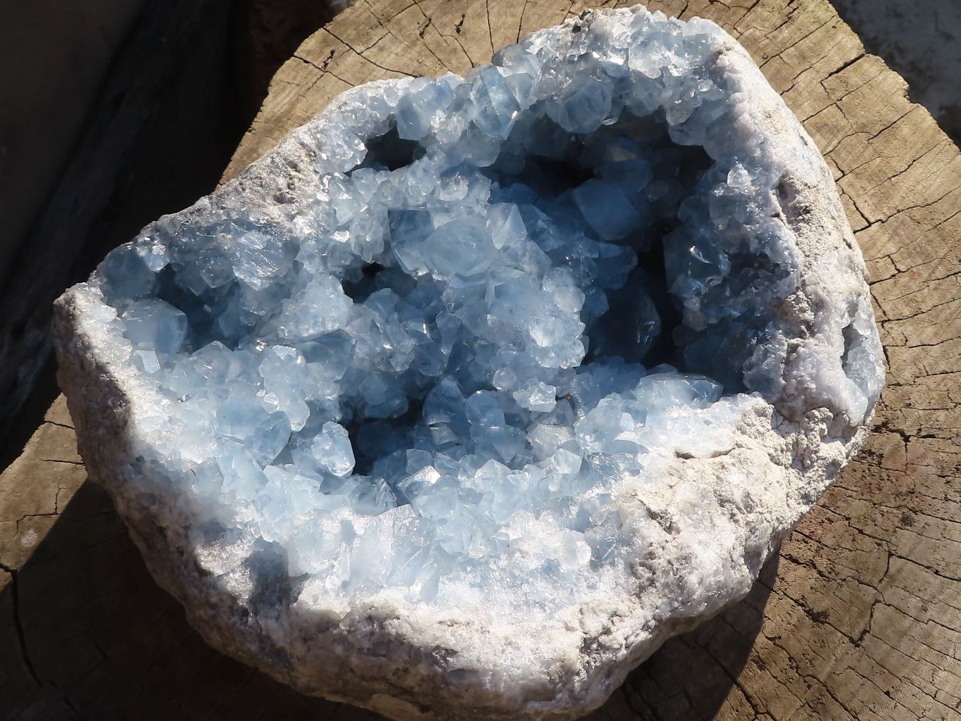 Natural Blue Celestite Geode Specimen x 1 From Sakoany, Madagascar - Toprock Gemstones and Minerals 